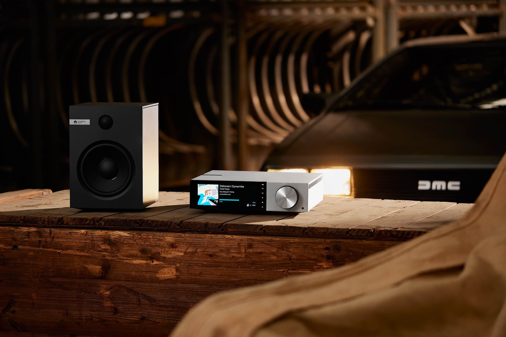 Cambridge Audio x DeLorean Consumer Electronics photography