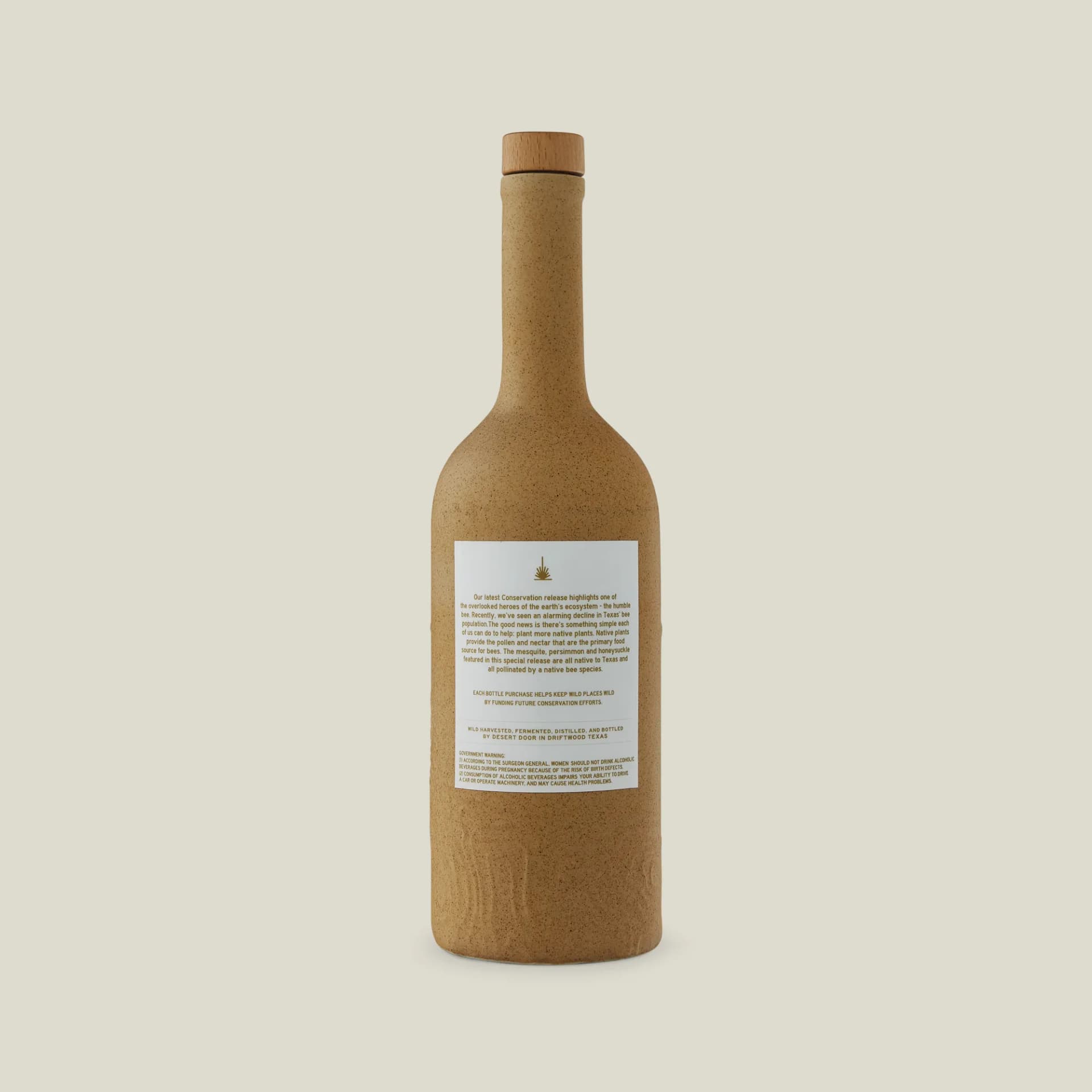 Desert Door Pollinator bottle, back label